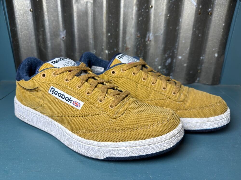 Reebok Club C 85 MU Corduroy Low Top Sneakers Sepia Navy Mens Size 7 Womens 8.5